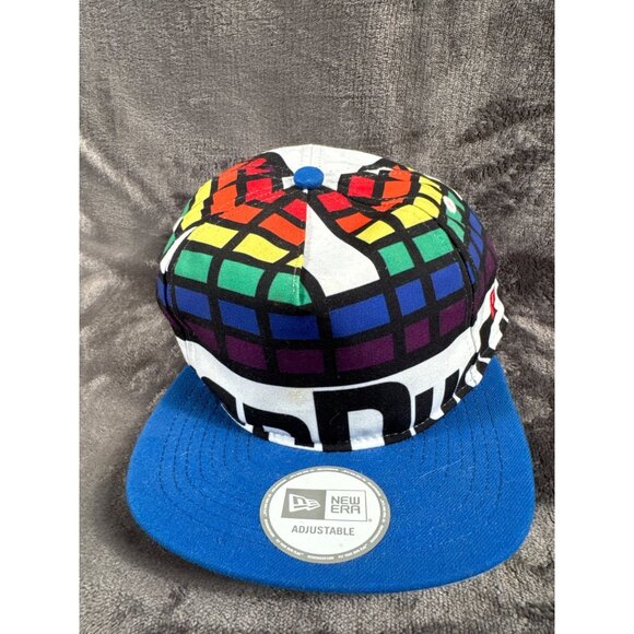 New Era Other - New Era Adjustable Hat With Rainbow Grid & Blue Brim